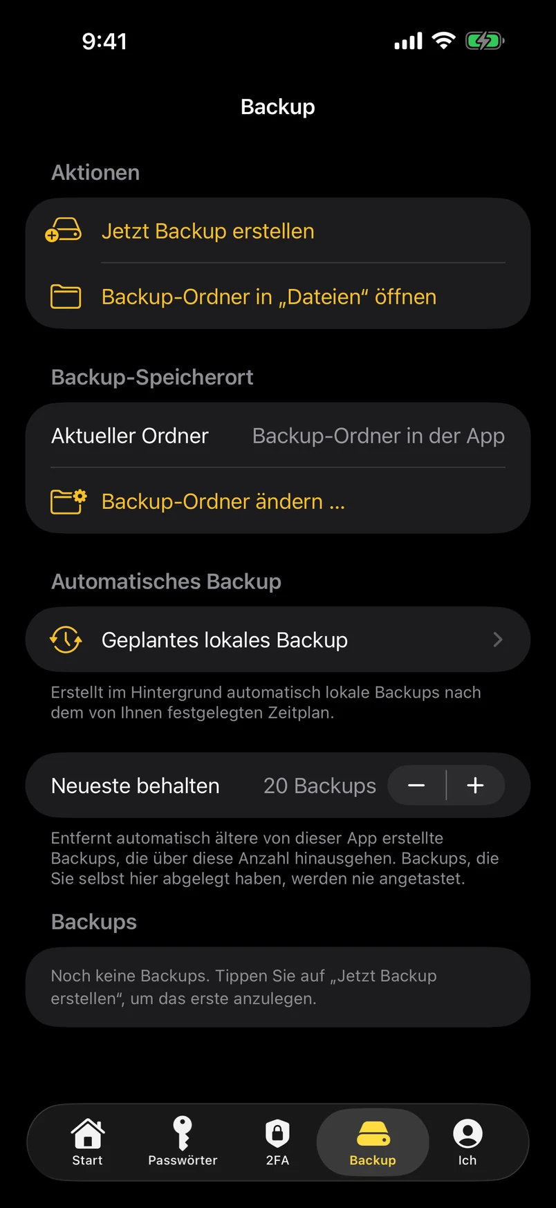 Backups und Exporte
