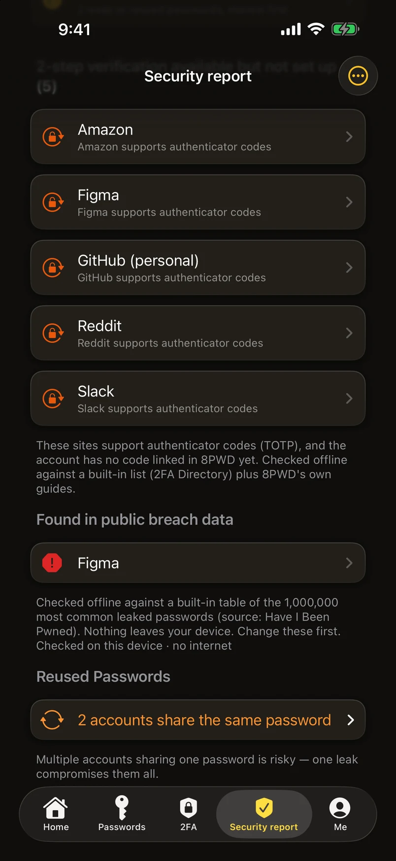 Leaked passwords, checked against a million — offline