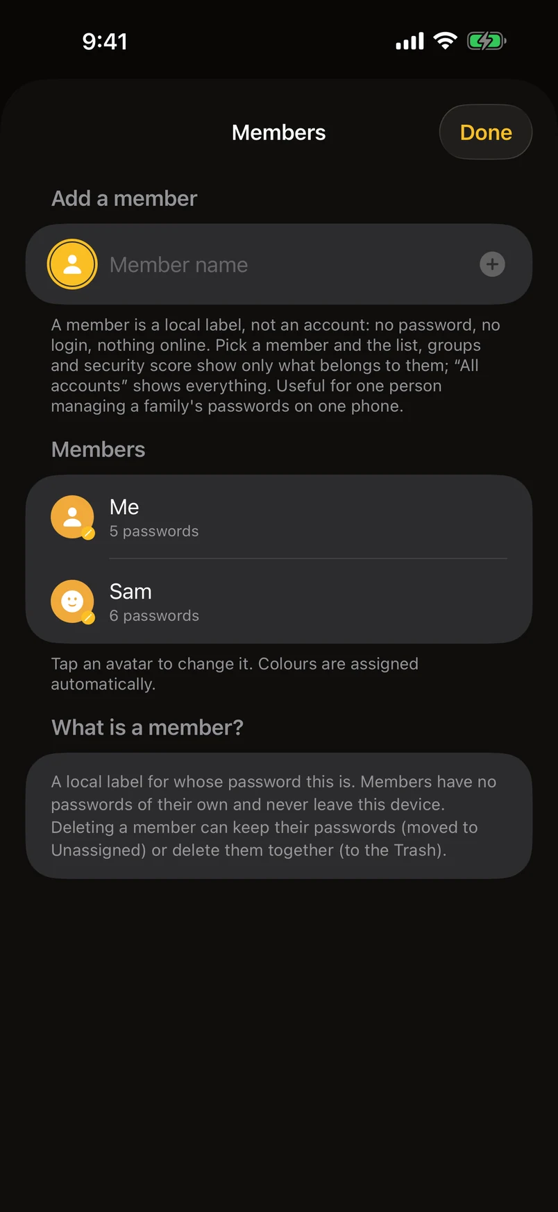 Members: one person, the whole family