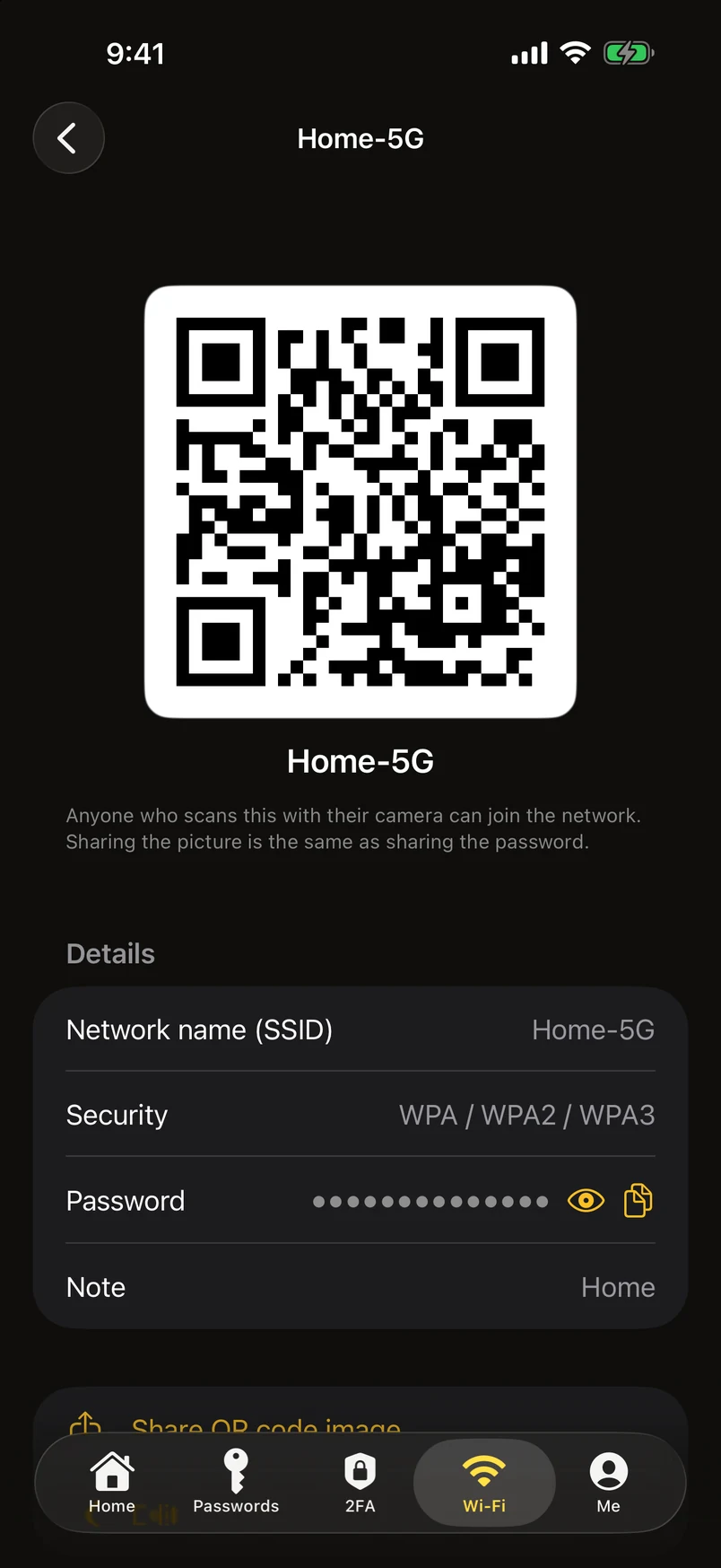 One QR code per network — scan and you're on