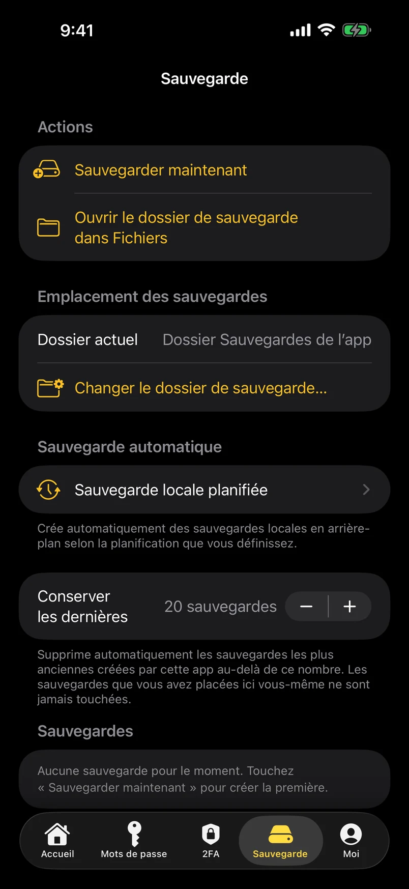 Sauvegardes et exports