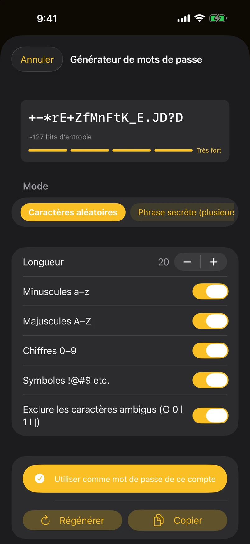 Générer des mots de passe