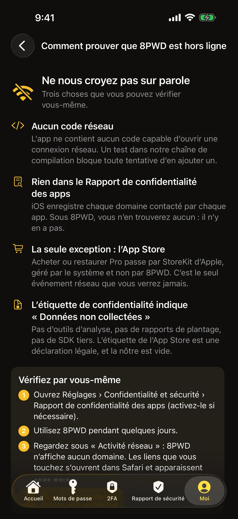 Comment prouver que 8PWD est hors ligne