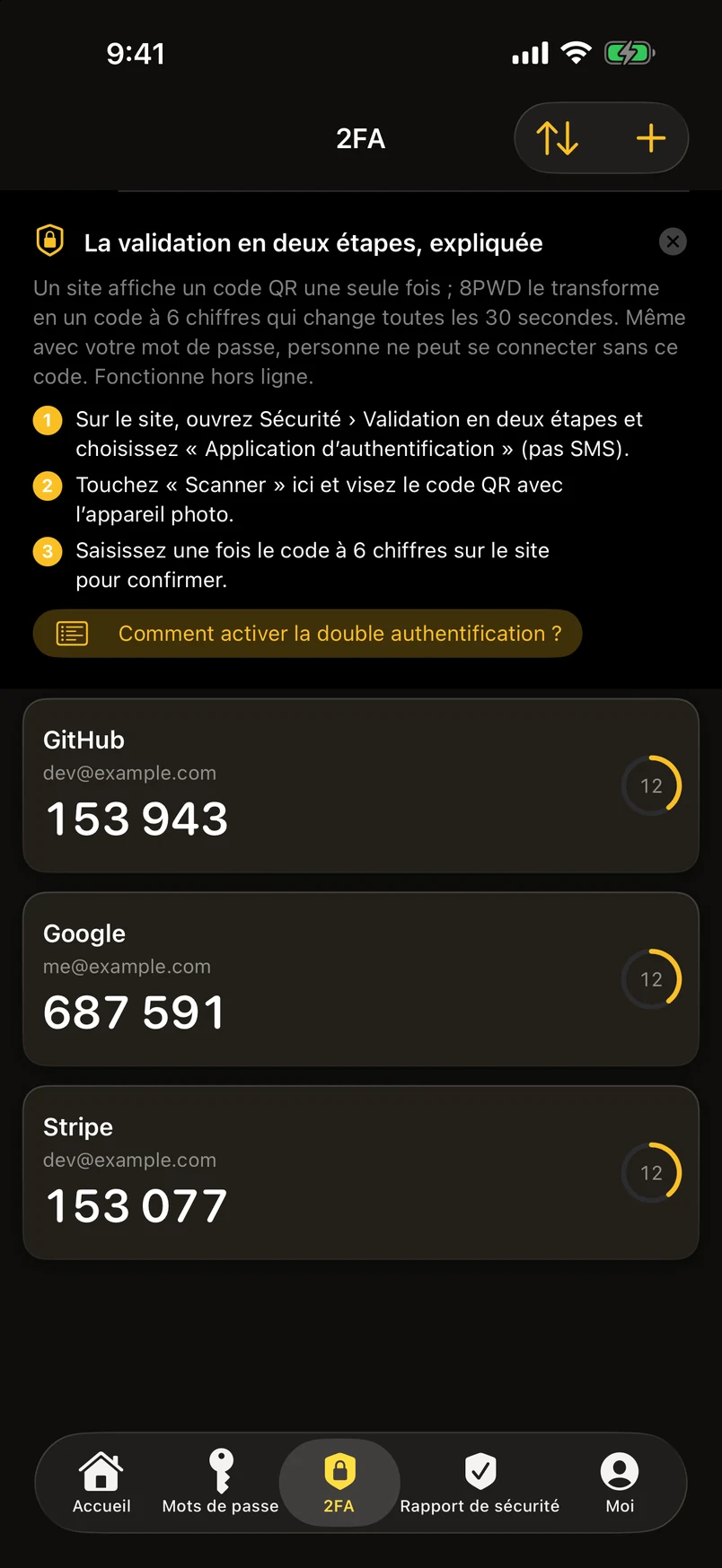 Codes à deux facteurs