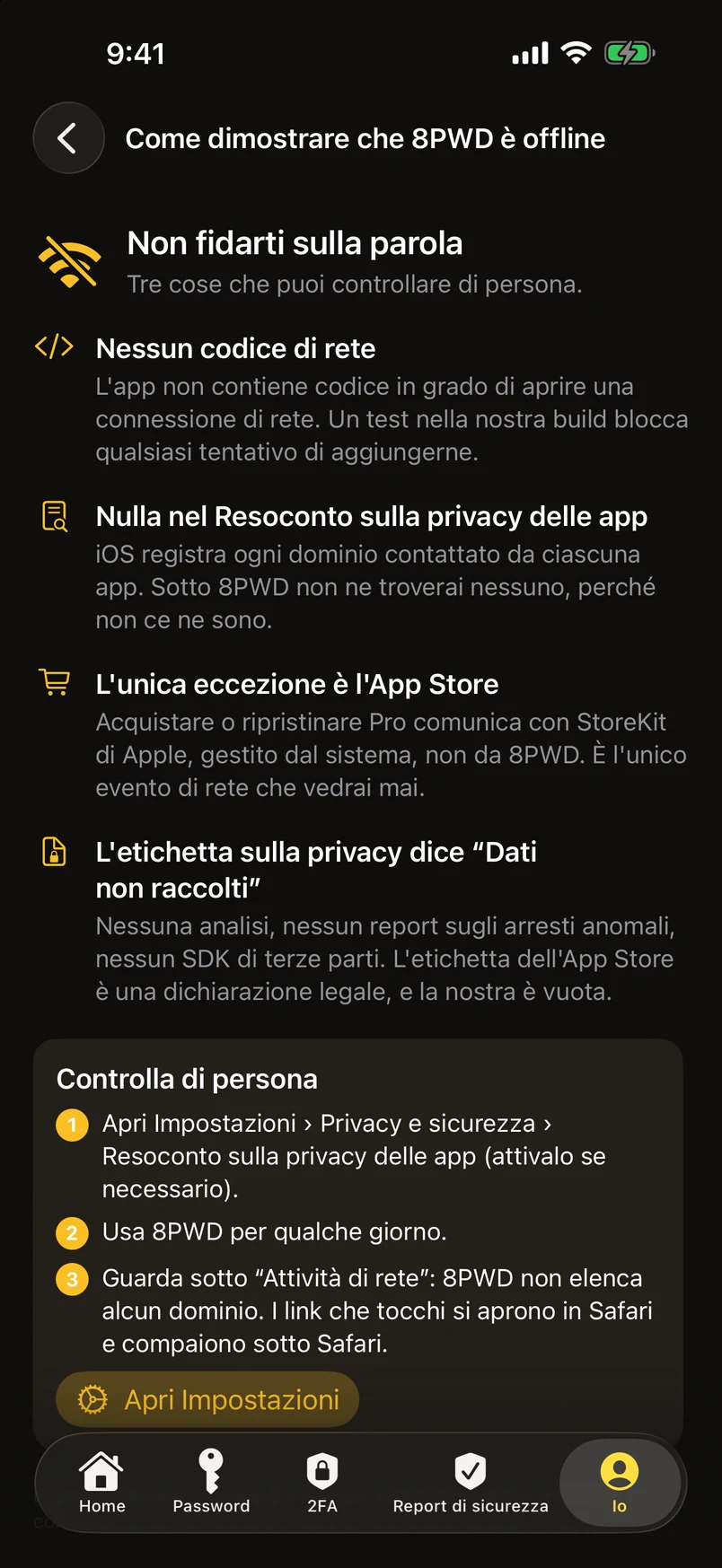 Come dimostrare che 8PWD è offline