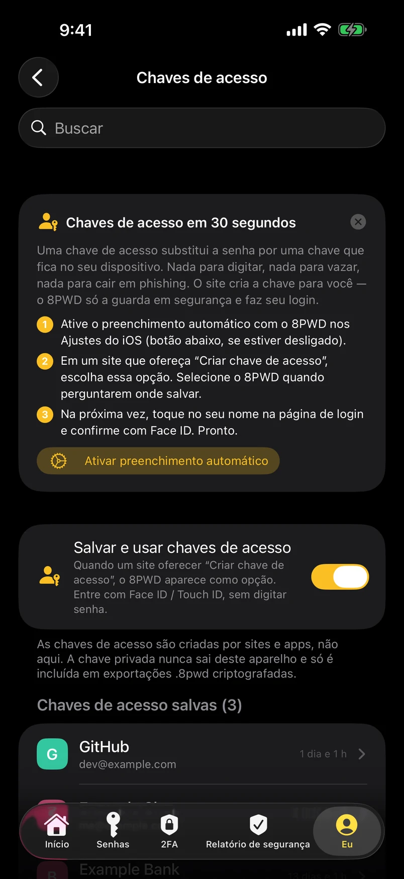 Chaves de acesso