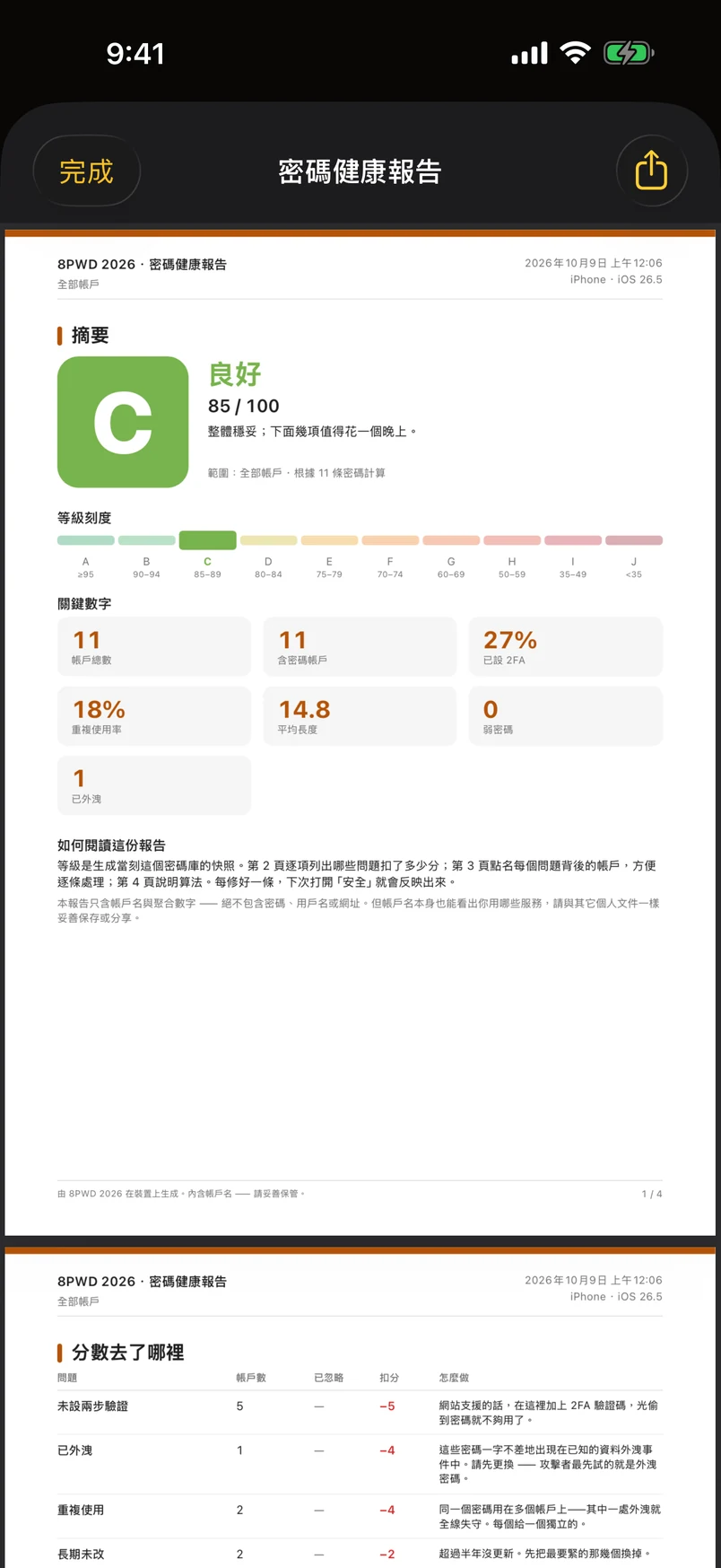 四頁 PDF「密碼統計分析」