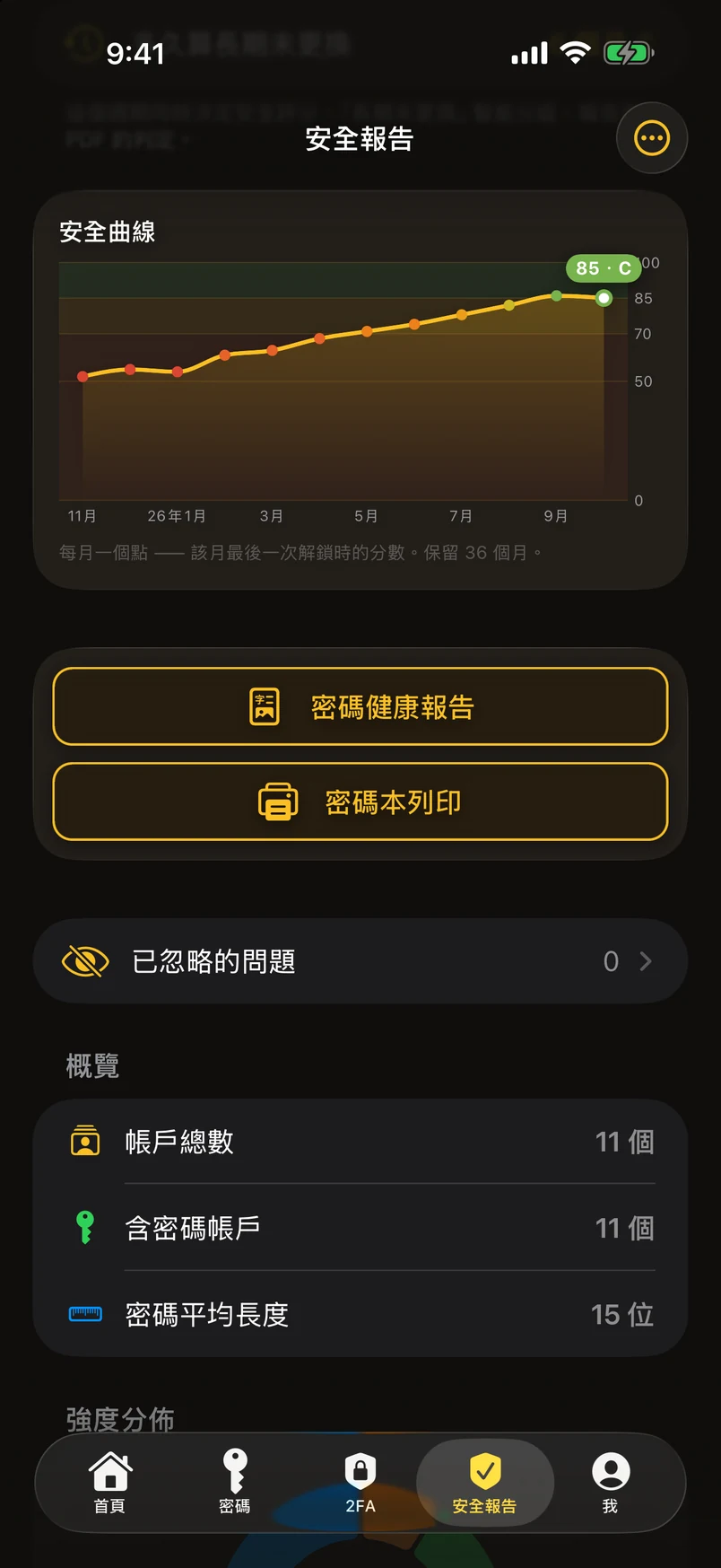 安全曲線，與兩個特色功能按鈕
