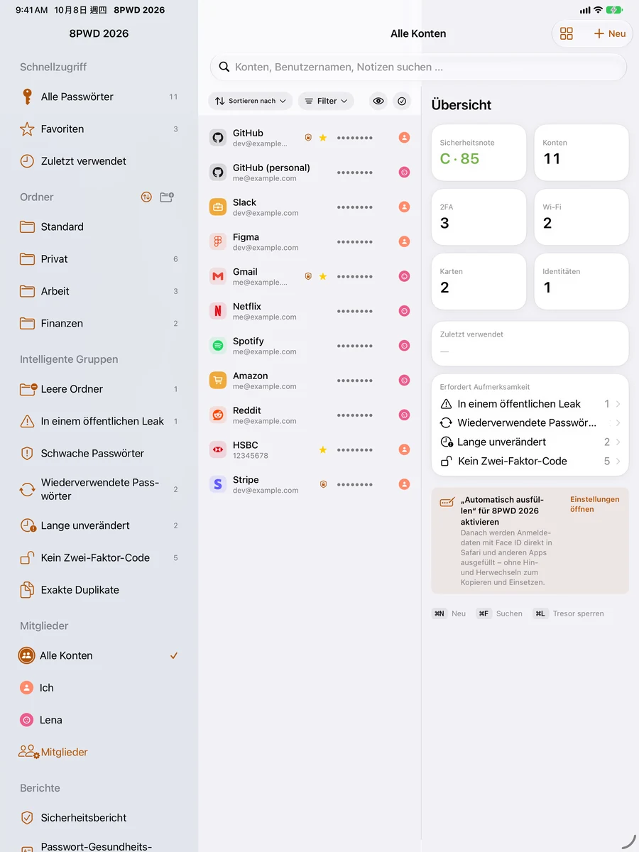 iPad: der Tab „Start“
