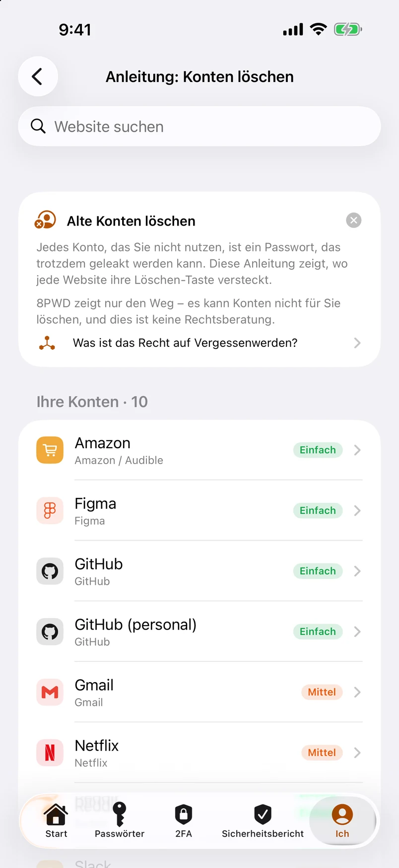 Anleitung: Konten löschen – wo 2.100+ Websites den Button verstecken