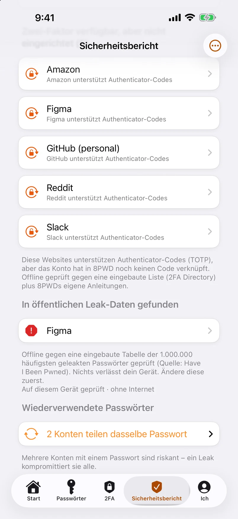 Geleakte Passwörter, gegen eine Million geprüft – offline