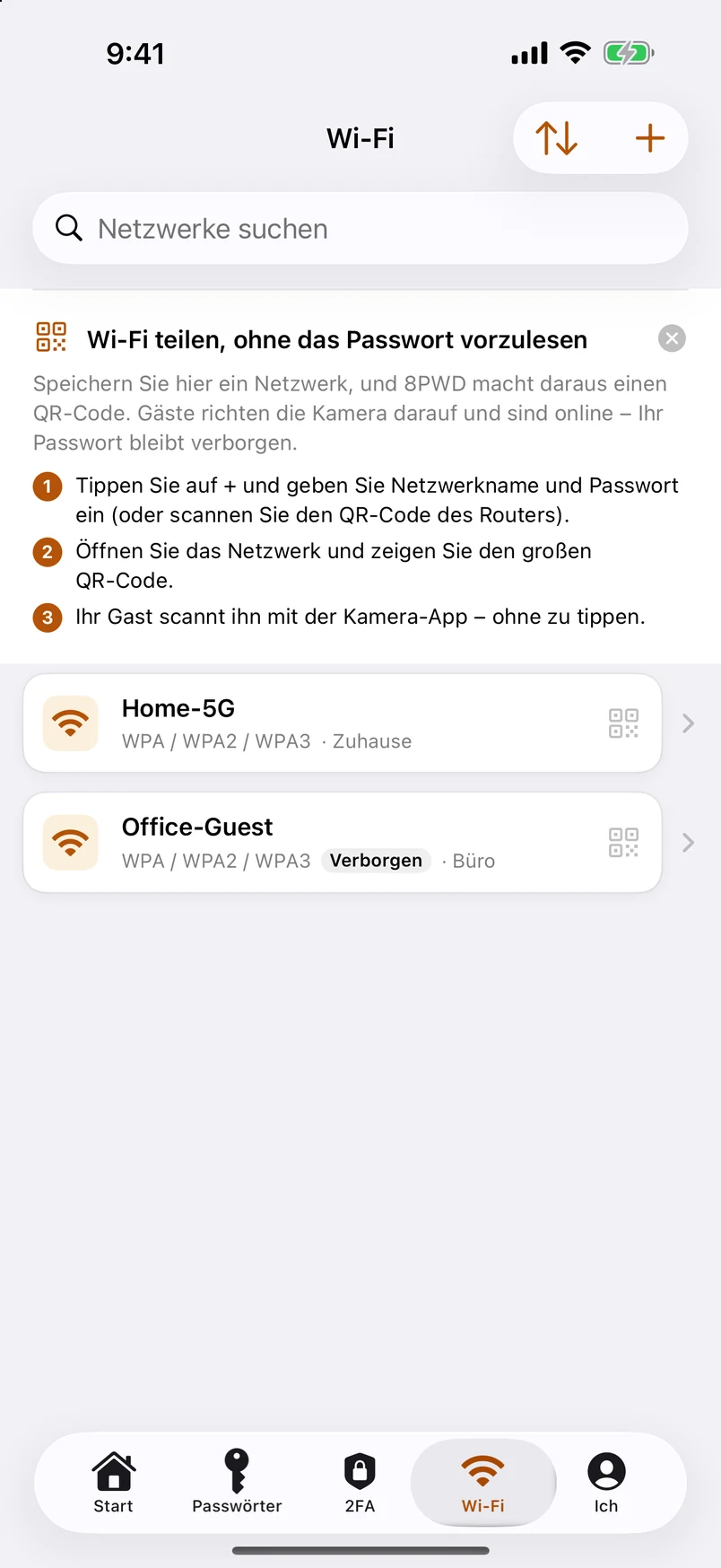 Wi-Fi-Passwörter: ein Modul auf Augenhöhe mit 2FA