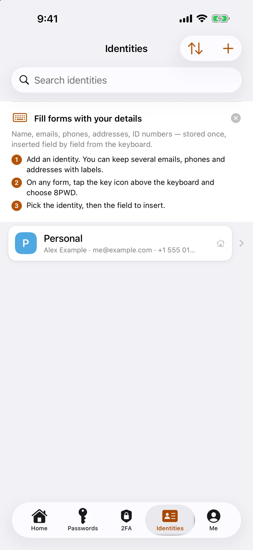 Identities: several emails, phones, addresses and documents