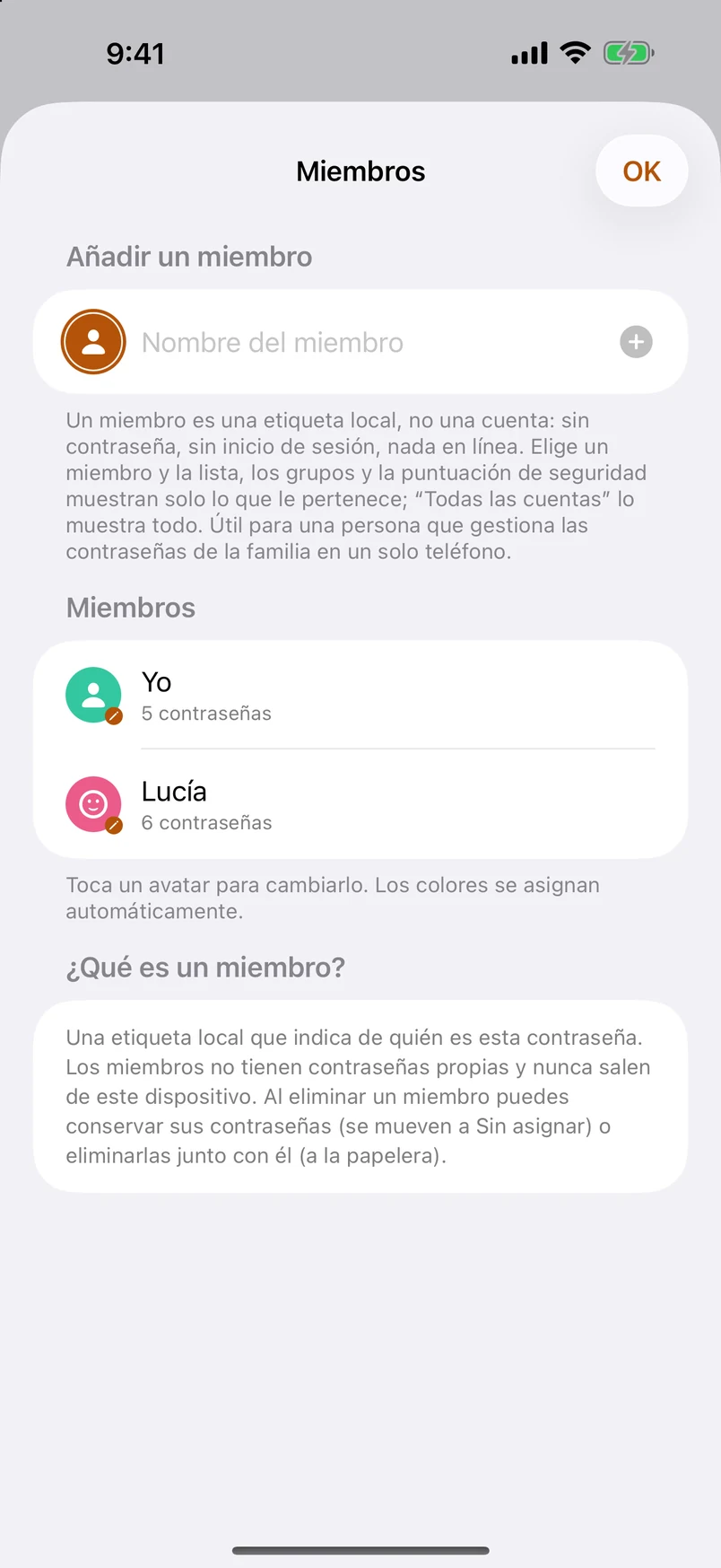 Miembros: una persona, toda la familia