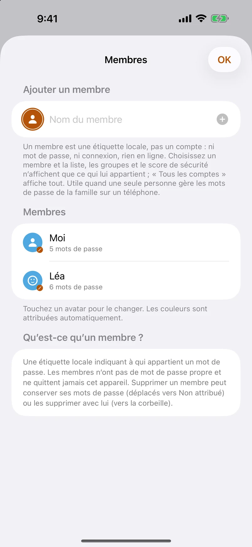 Membres : une personne, toute la famille