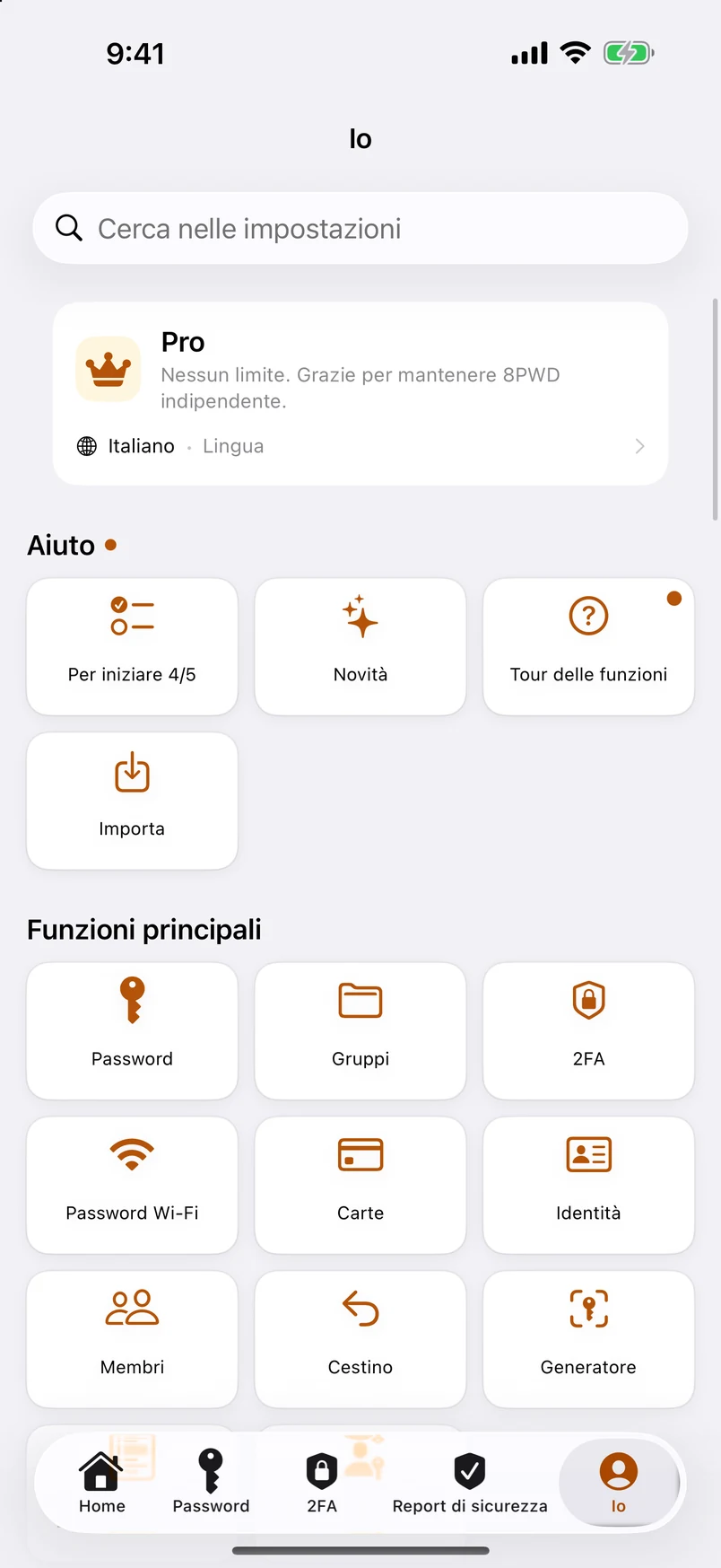 Io: ogni funzione in sei gruppi
