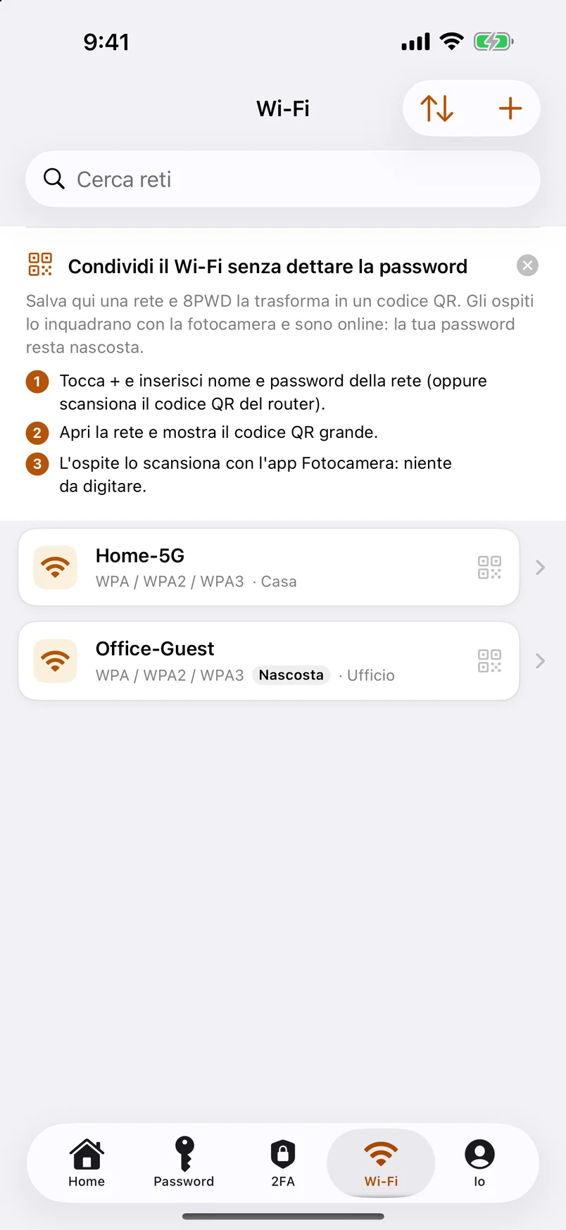 Password Wi-Fi: un modulo alla pari del 2FA