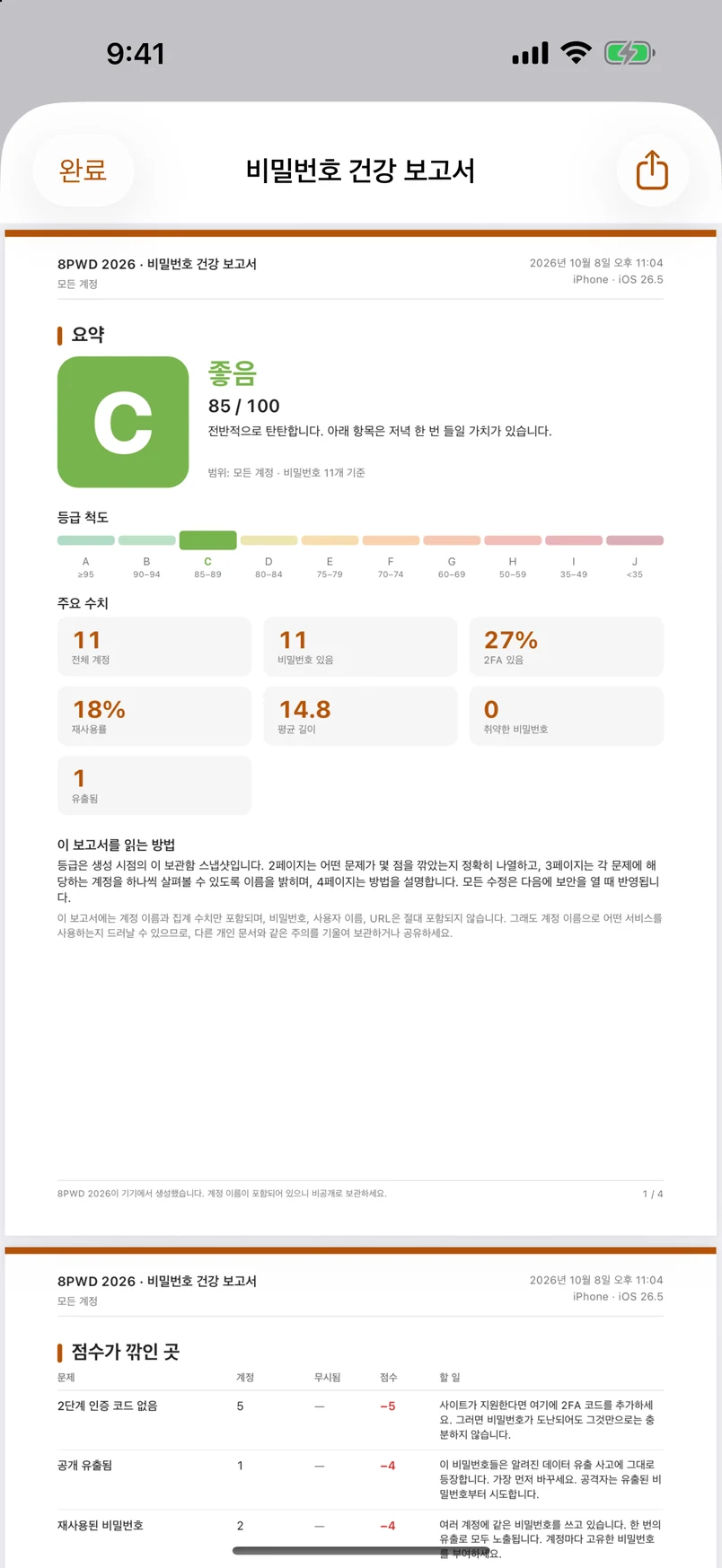 4페이지 PDF 비밀번호 통계 보고서