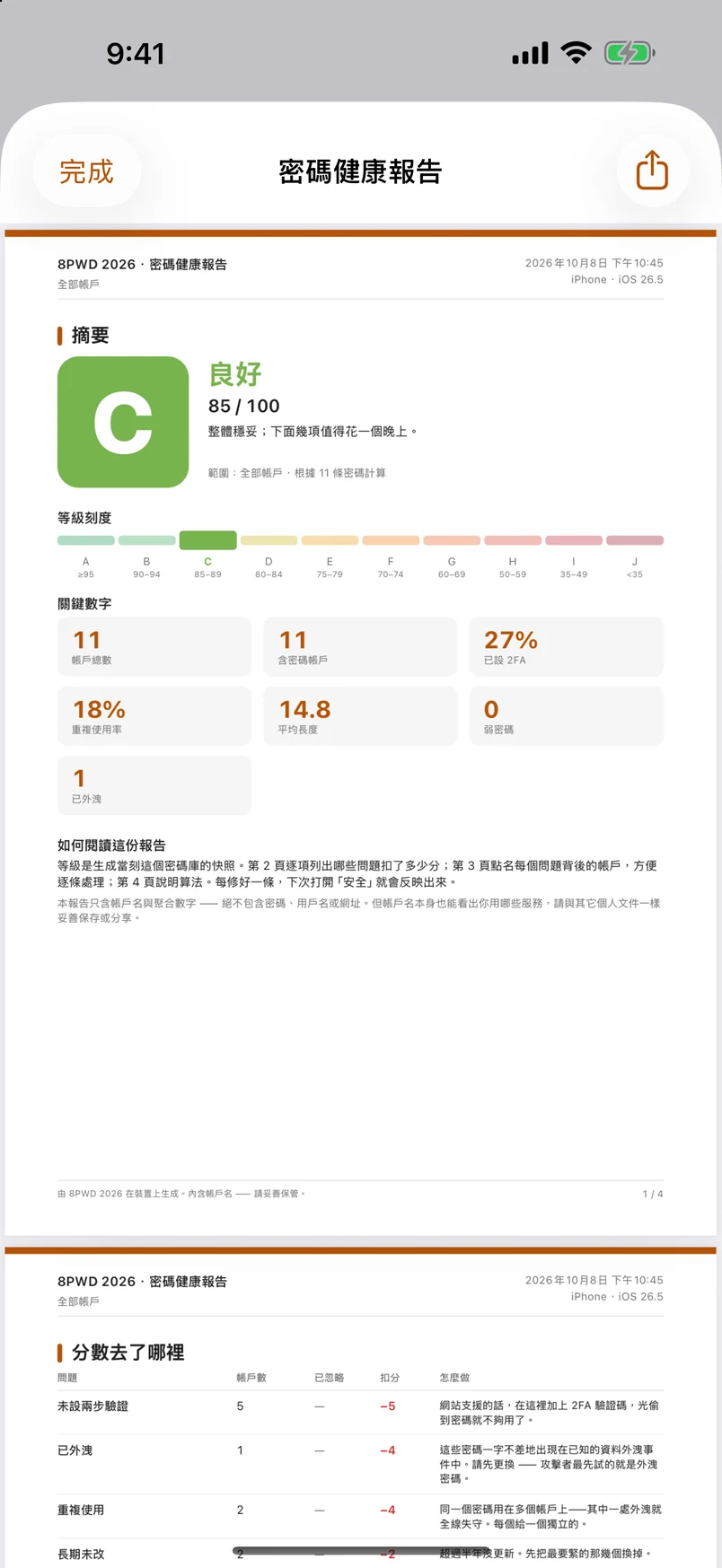 四頁 PDF「密碼統計分析」