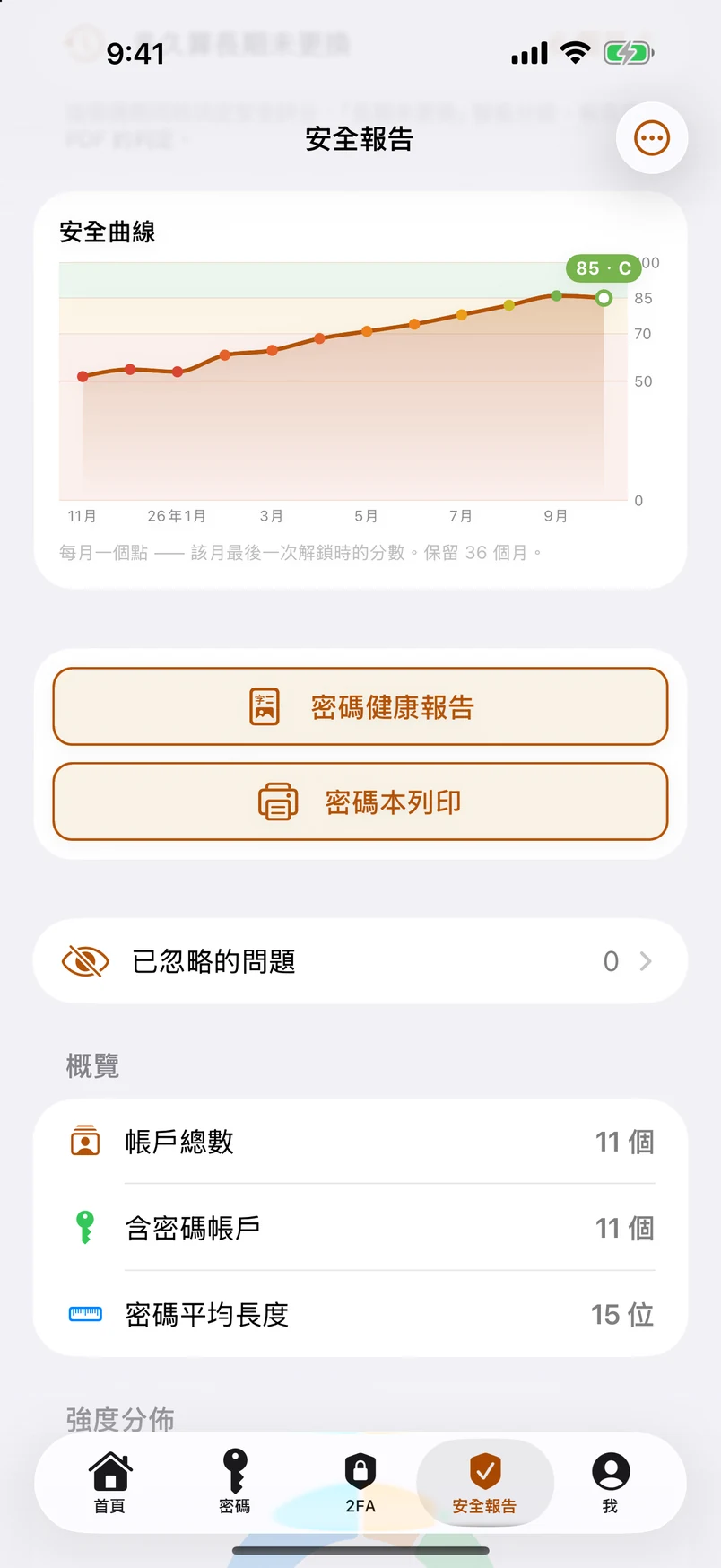 安全曲線，與兩個特色功能按鈕